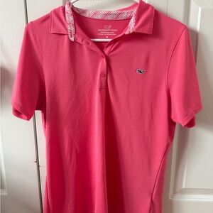 Vineyard Vines Performance Polo in Bright Pink